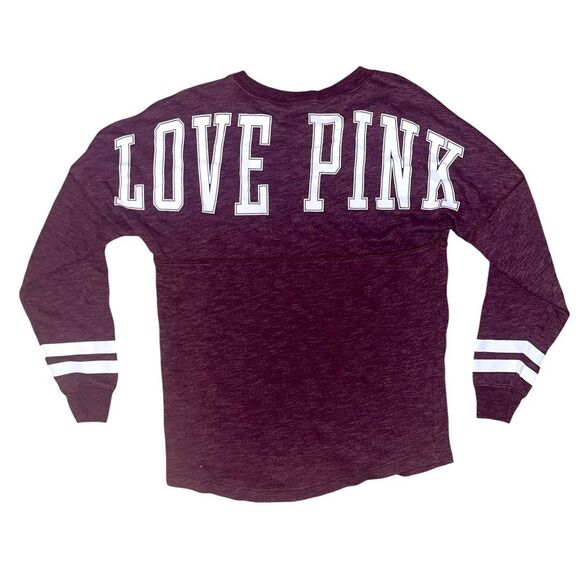 PINK Victoria’s Secret Maroon Long Sleeve Shirt - Picture 3 of 5